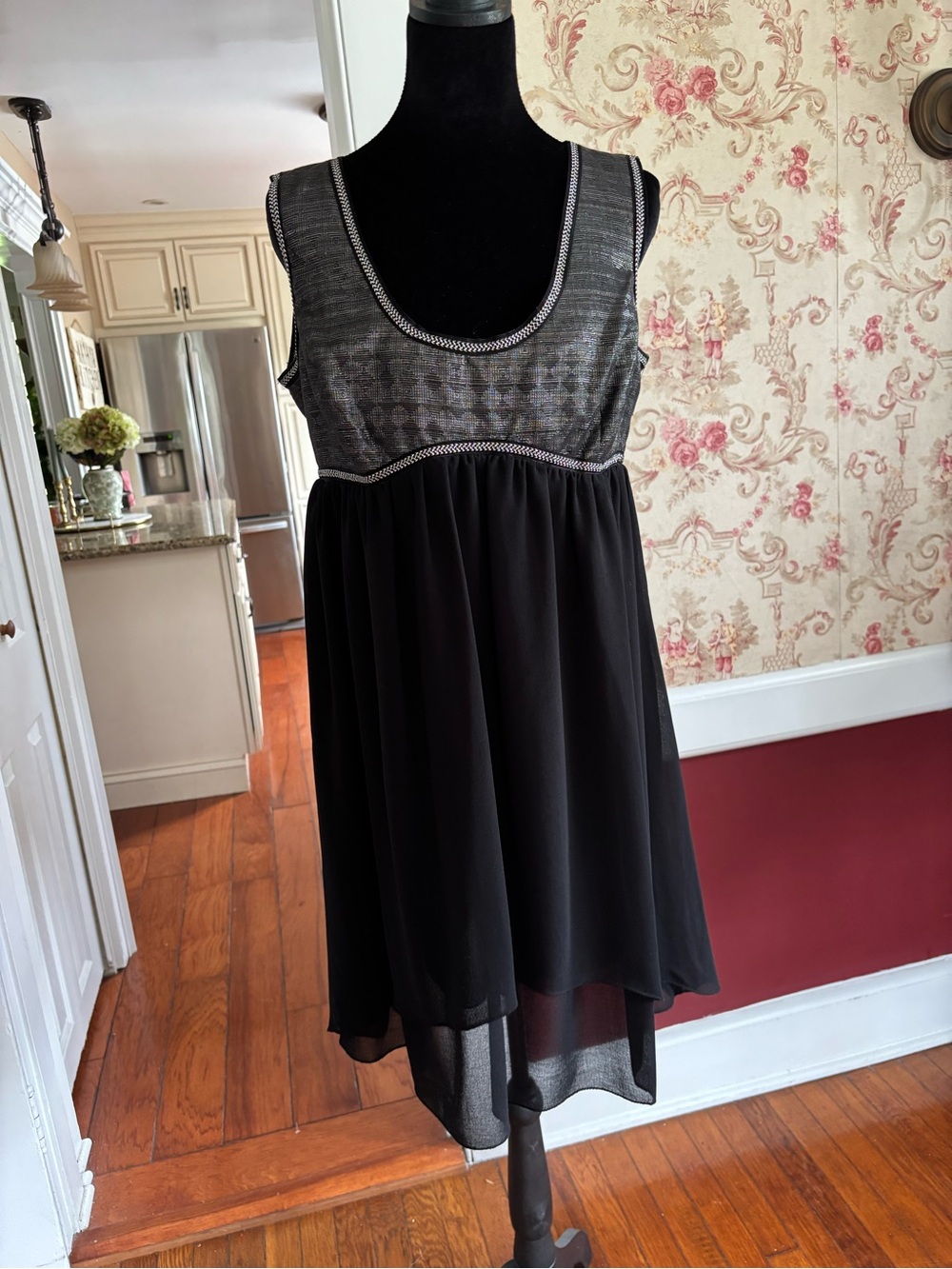 Black Chiffon Empire Dress